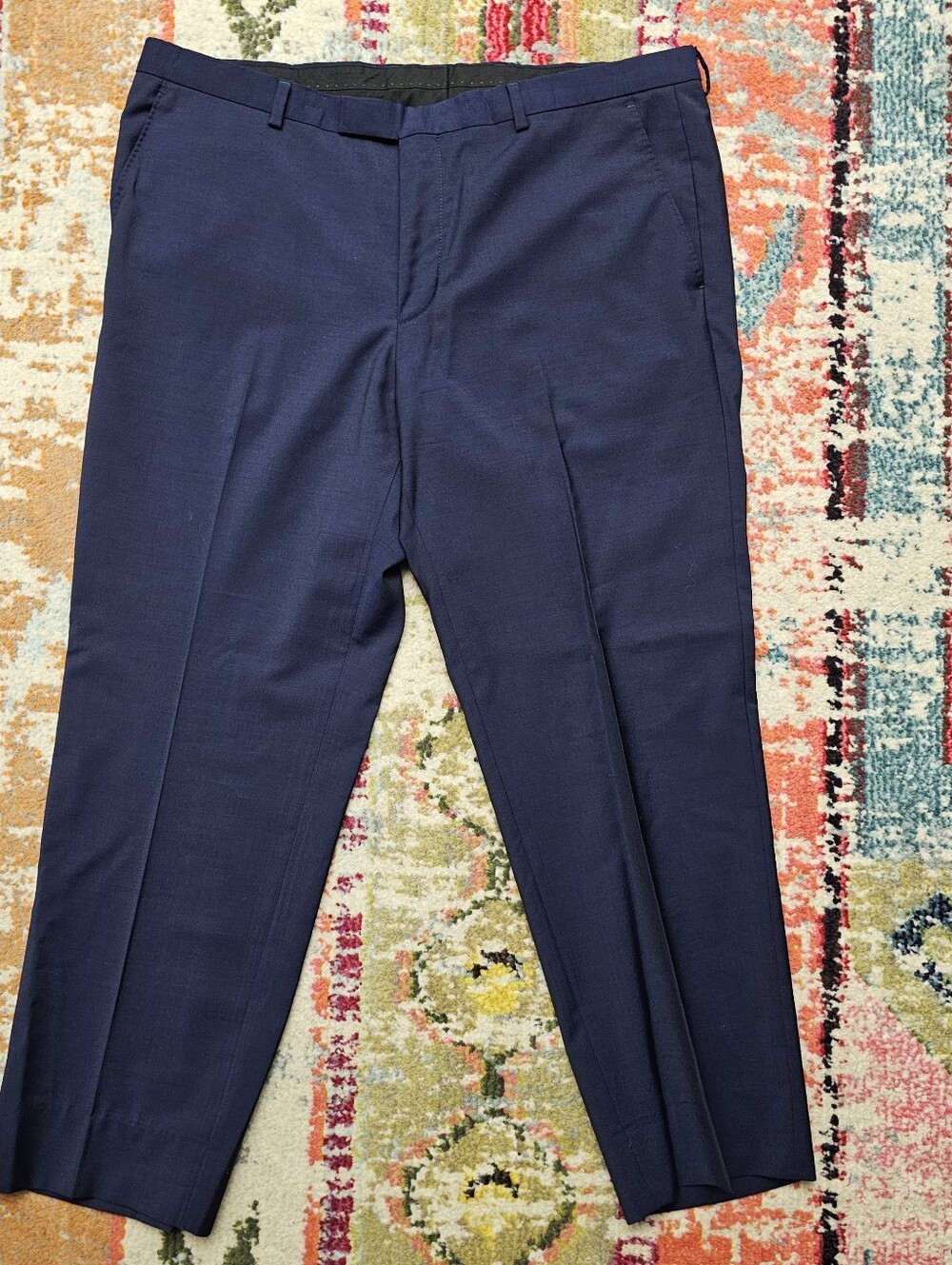 Hugo Boss AG Mens Suit Dress Pants Measures 38x27 Blue Virgin Wool
